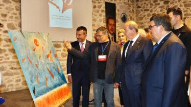 cumhurbaskani tatar ankarada kktcnin ressamlari calistayi ve sergisi acilisini yapti W6VNSOvj
