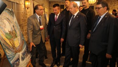 maliye bakani berova dunden bugune kktcnin ressamlari altindag calistayi ve sergisinin acilisina katildi siJgup2a
