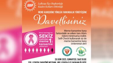 ubp lefkosa ilcesi kadin kollarindan meme kanserine yonelik farkindalik yuruyusu K1UPjK1E