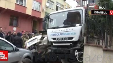 bagcilarda freni bosalan cop kamyonu 7 araca carpti r8xl25rk