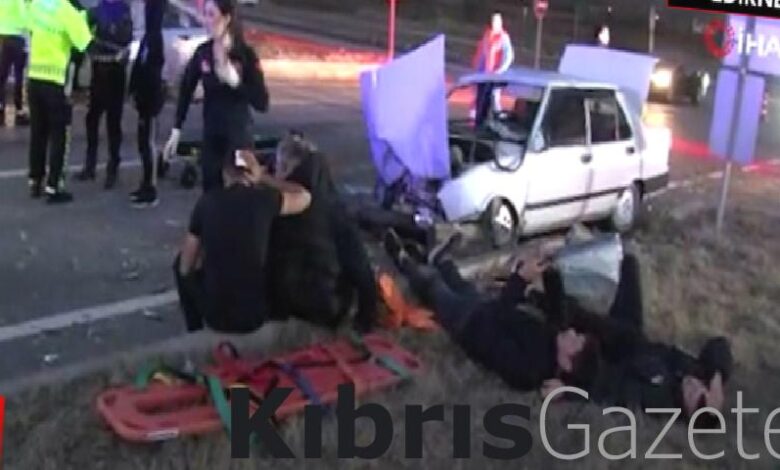 edirnede araclarin hurdaya dondugu feci kazada 6 kisi yaralandi JIDjwkWZ