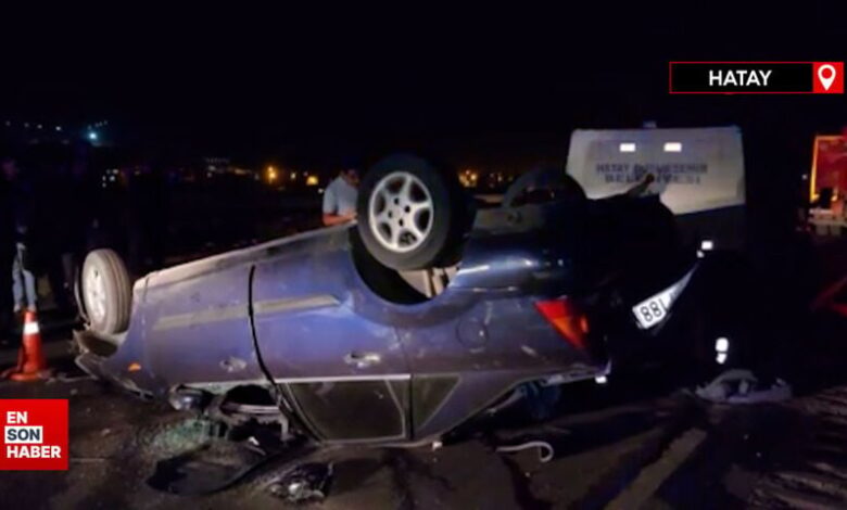 hatayda ters donen otomobil surucusune mezar oldu 73S3HIj8