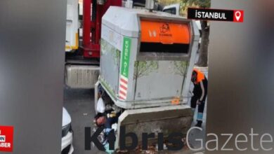 kadikoyde yagistan korunmak icin cop konteynerinde iki gun kaldi vincle cikarildi 8yjAd4kD