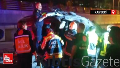 kayseride kazaya bakmak isterken araciyla direge carpip takla atti P6UXdceY
