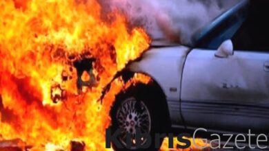 park halinde bulunan arac cayir cayir yandi Xsf2Ay1S