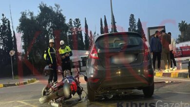 lefkosada arac ve motosiklet carpisti YY953H5R